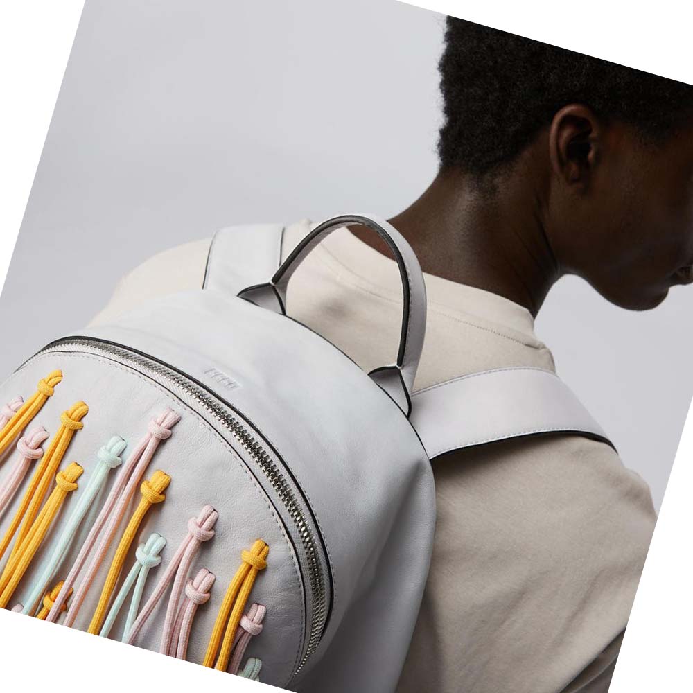 Men's Ecco LACE ROUND Backpacks White / Multicolor | USA 680OKI